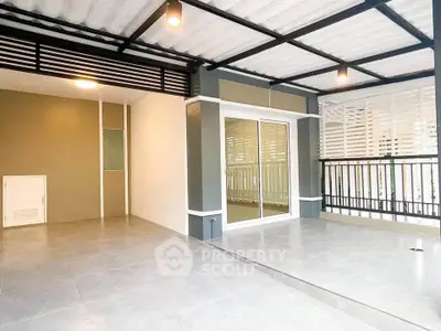 Spacious modern balcony with sleek design and ample natural light