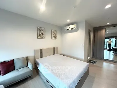 Modern bedroom with stylish decor and cozy ambiance