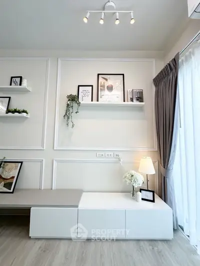 Modern living room with elegant decor and natural light