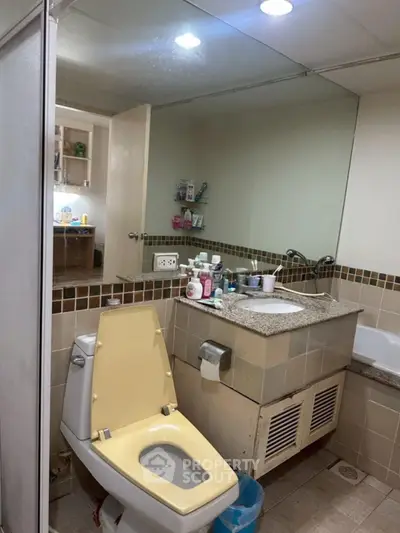 Modern bathroom with sleek fixtures and stylish design