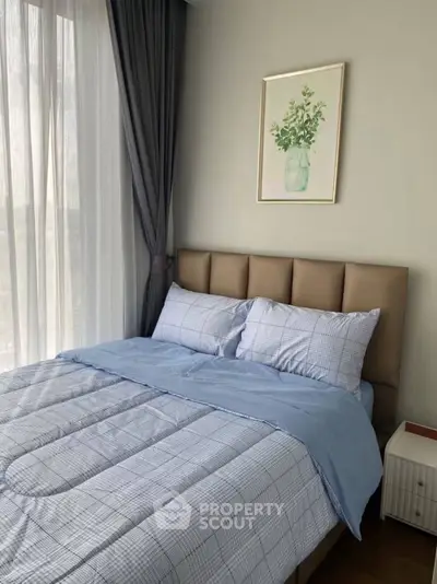 Cozy bedroom with elegant decor and natural light