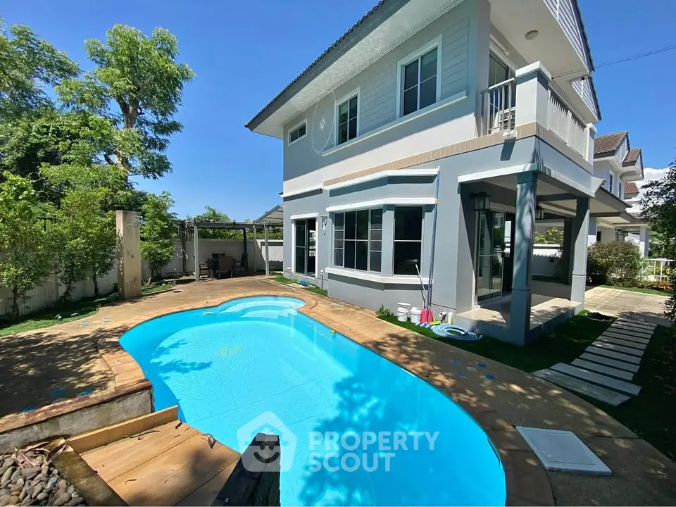 Stunning modern home with private pool and lush garden, perfect for luxury living and entertaining.