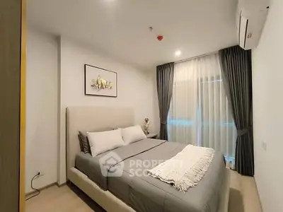 Cozy modern bedroom with elegant decor and natural light