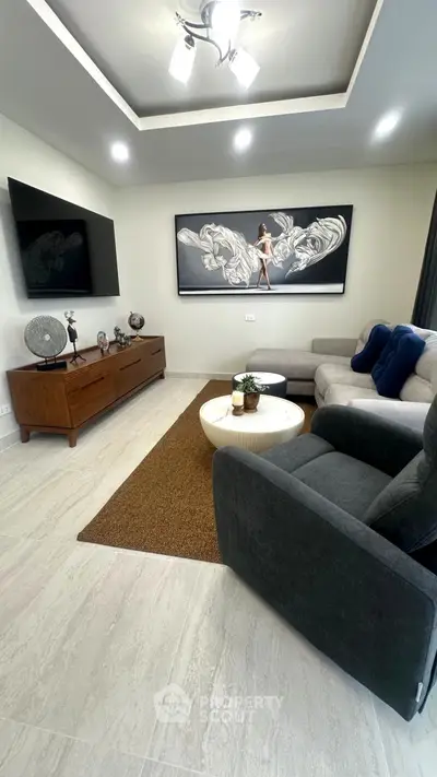 Stylish modern living room with elegant decor and comfortable seating
