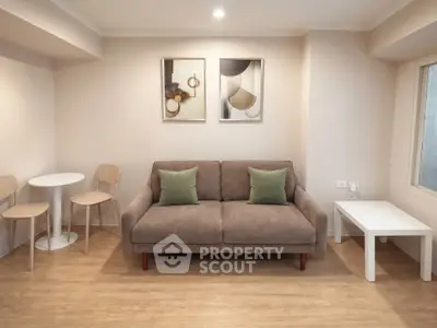 Cozy living room with modern decor and comfortable seating