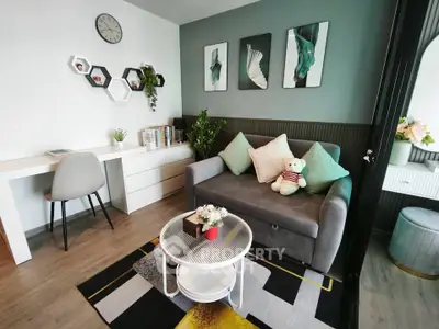 Stylish modern living room with cozy sofa and chic decor