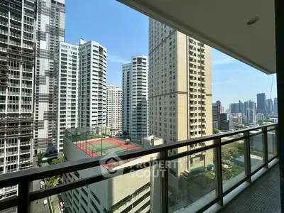 Stunning cityscape view from a modern high-rise balcony, perfect for urban living enthusiasts.