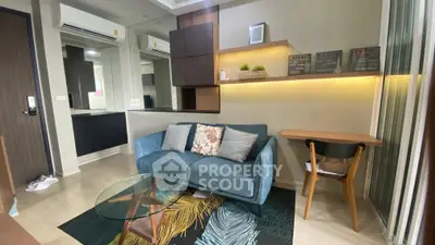 Stylish living room with modern decor and cozy seating area