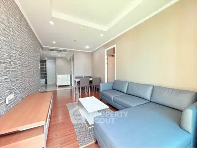 Spacious modern living room with stylish decor and cozy seating area