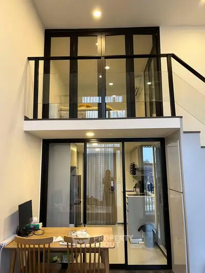 Modern duplex apartment with open kitchen and stylish mezzanine bedroom