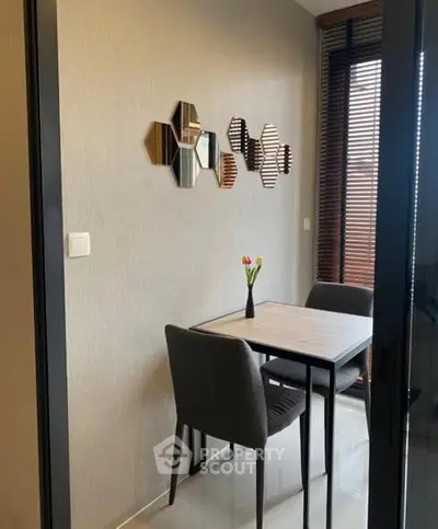 Cozy dining nook with modern decor and natural light