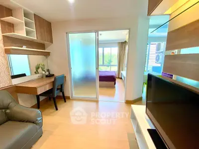 Modern studio apartment with open layout and stylish furnishings