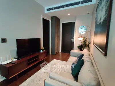Modern living room with sleek furniture and stylish decor