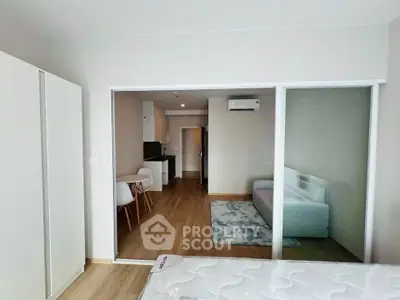 Modern studio apartment with open layout and sleek design
