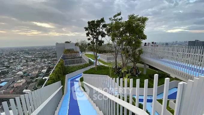 Stunning rooftop garden with panoramic city views and modern design