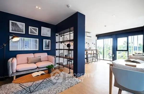 Modern living room with stylish decor and open layout