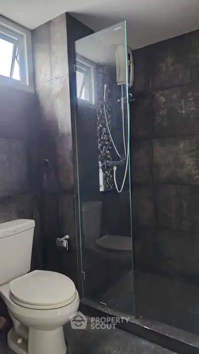 Modern bathroom with sleek shower and contemporary design