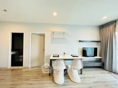 Modern living room with sleek furniture and stylish decor