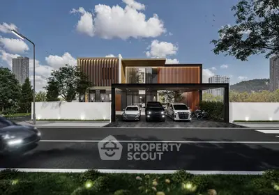 Modern luxury home with sleek design and spacious driveway