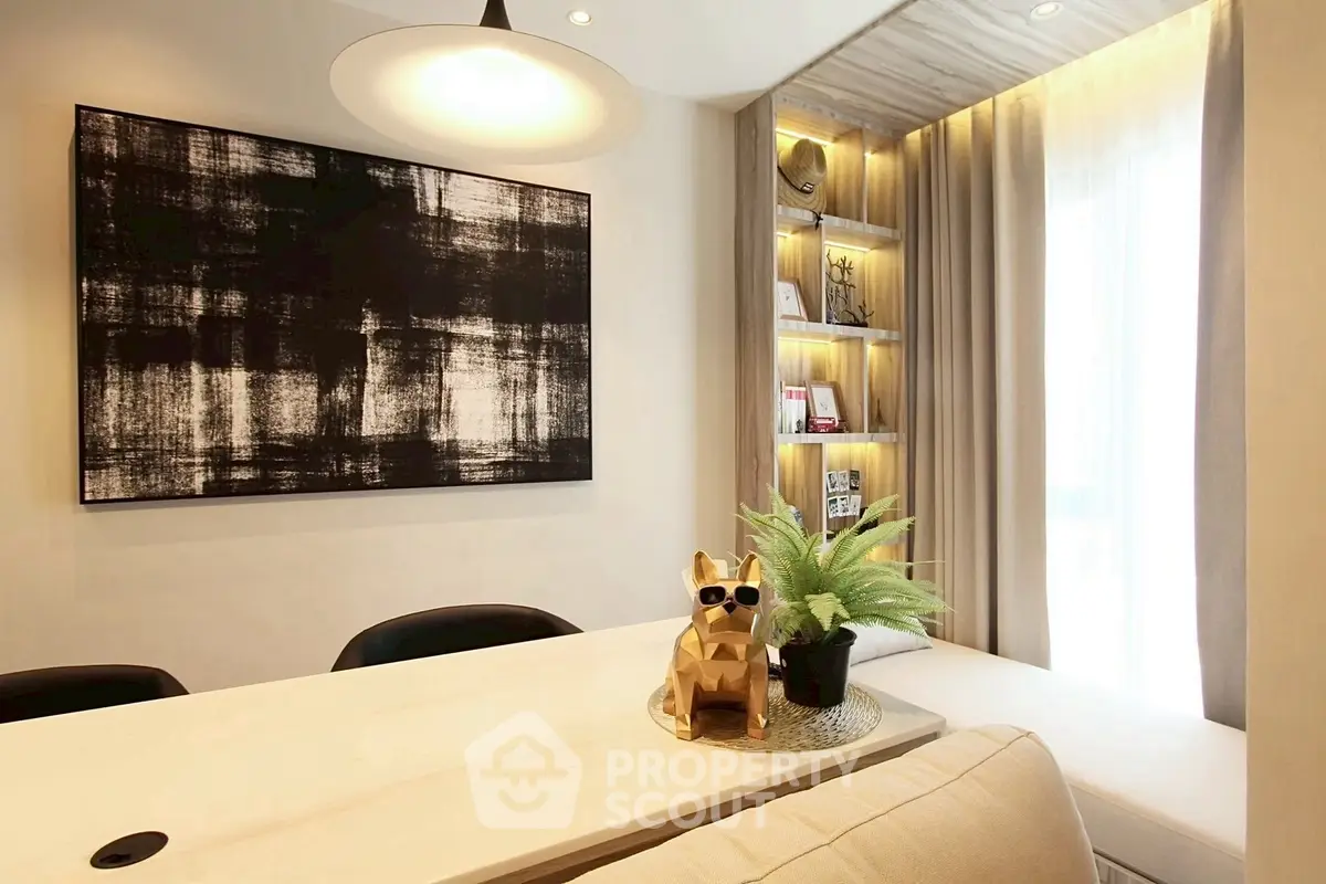 Modern living room with stylish decor and natural light