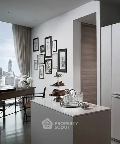 Modern kitchen with sleek design and high-end appliances, perfect for culinary enthusiasts.