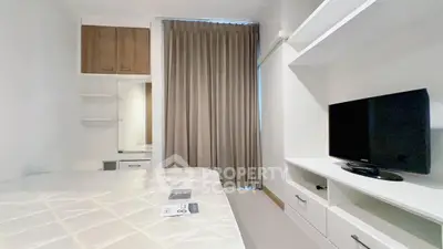 Modern bedroom with built-in storage and sleek design