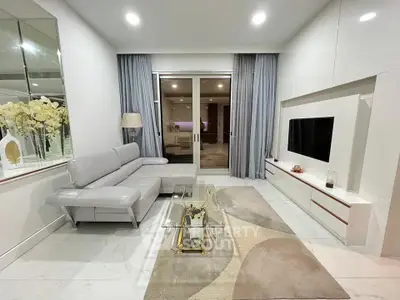 Modern living room with sleek furniture and elegant decor