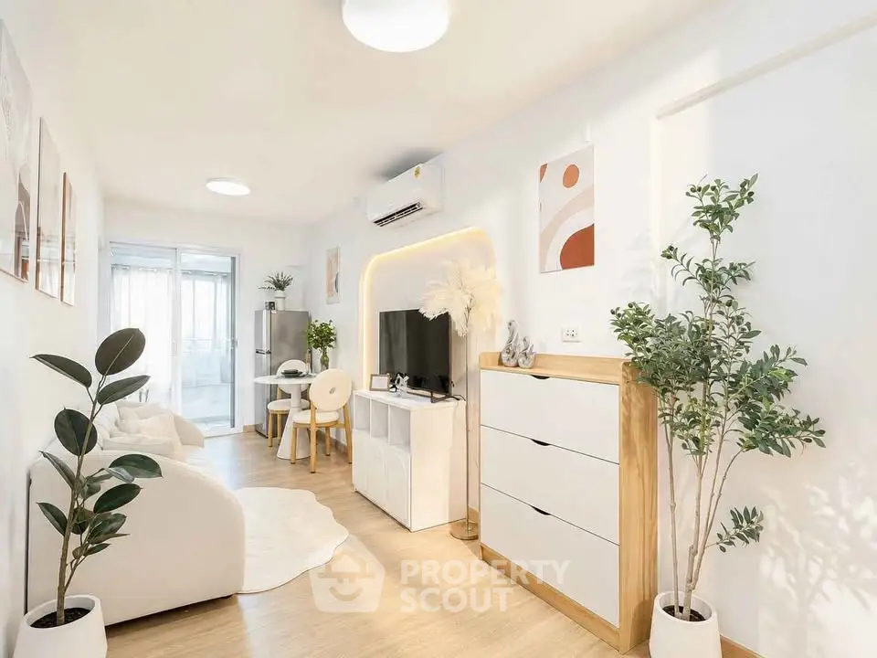 Bright and modern living room with stylish decor and natural light
