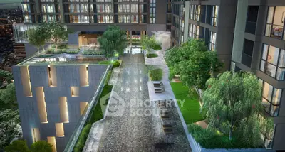 Luxurious rooftop garden with stunning city views and modern architecture.