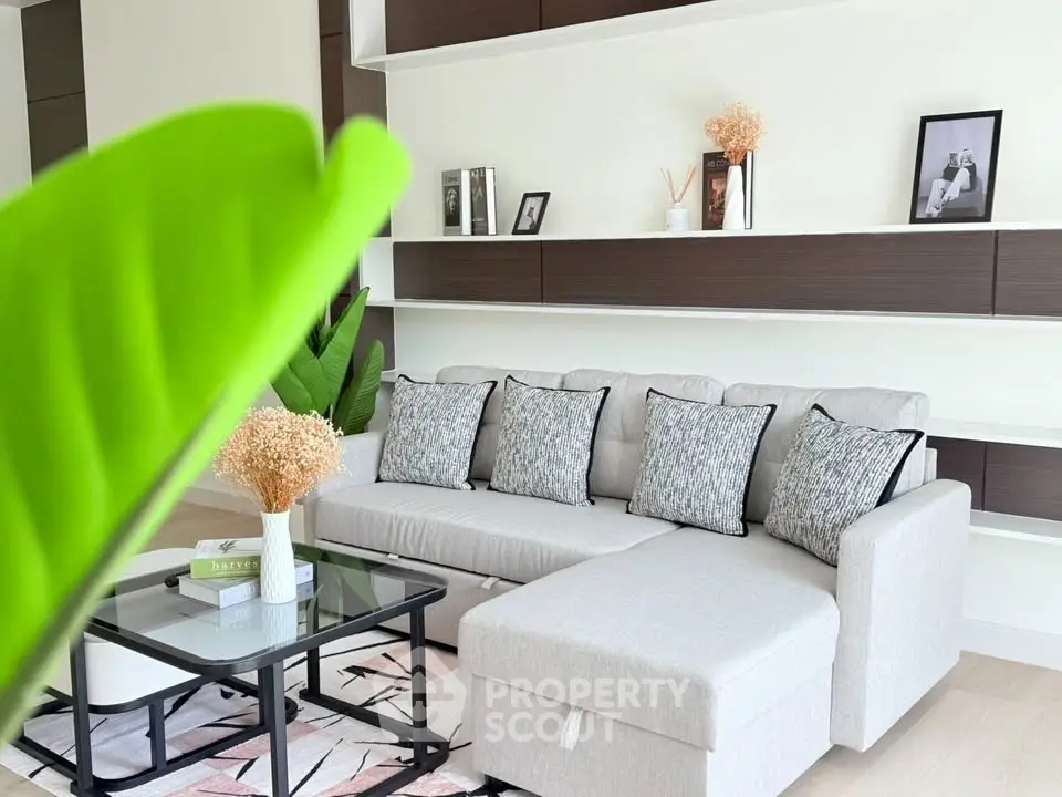 Stylish modern living room with elegant decor and cozy seating area