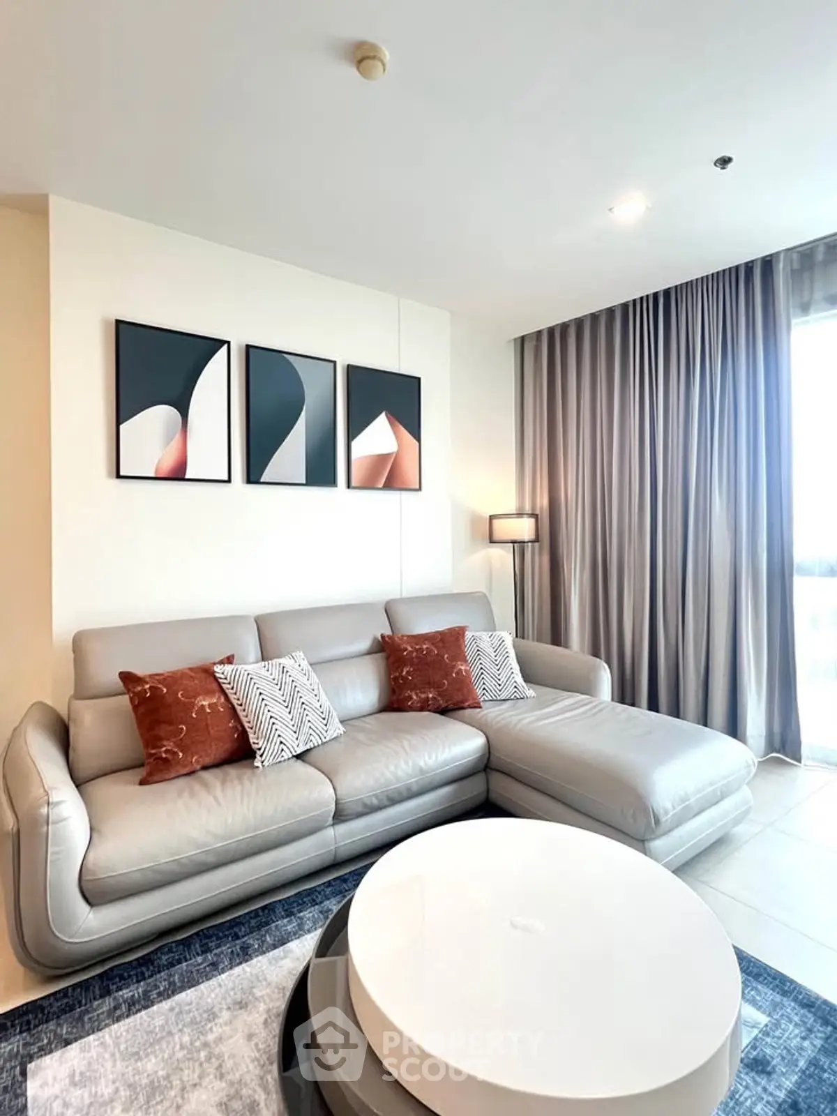 Modern living room with stylish decor and comfortable seating