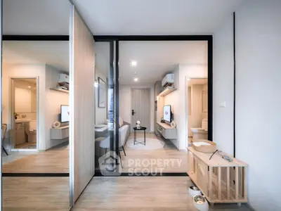 Modern apartment interior with open living space and stylish decor