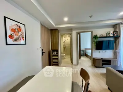 Modern apartment interior with open living space and stylish decor