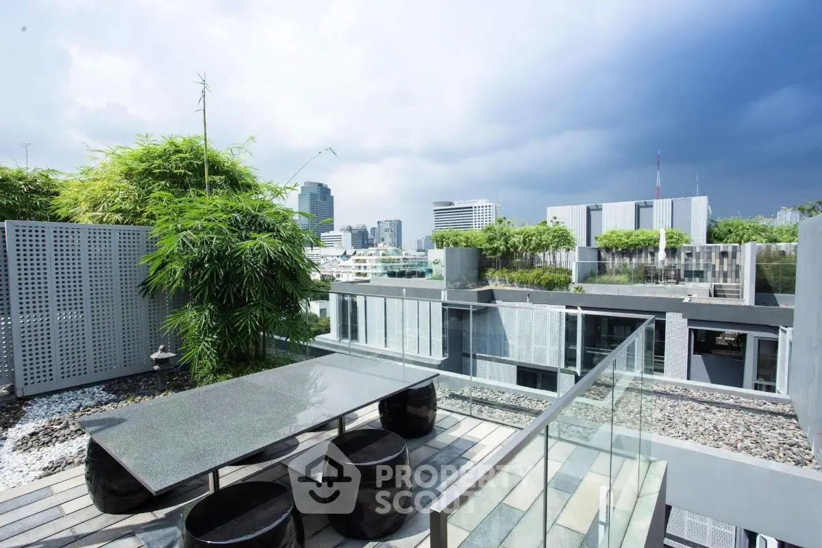 Stunning rooftop terrace with modern design and city views, perfect for entertaining.