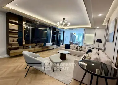 Luxurious modern living room with elegant furniture and stylish decor