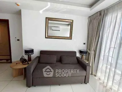 Modern living room with stylish sofa and elegant decor