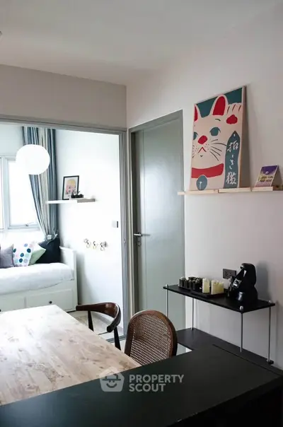 Charming modern apartment interior with cozy decor and natural light