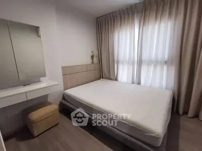 Modern bedroom with minimalist design and natural light