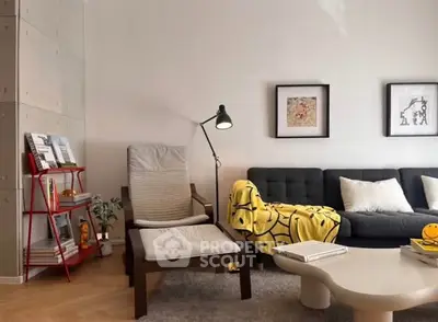 Stylish living room with modern furniture and cozy decor
