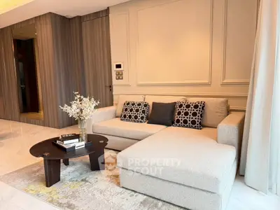 Luxurious modern living room with elegant sofa and stylish decor