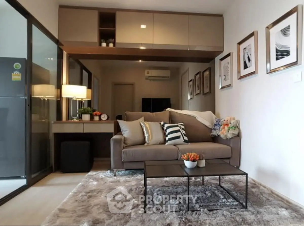 Modern living room with stylish decor and cozy ambiance