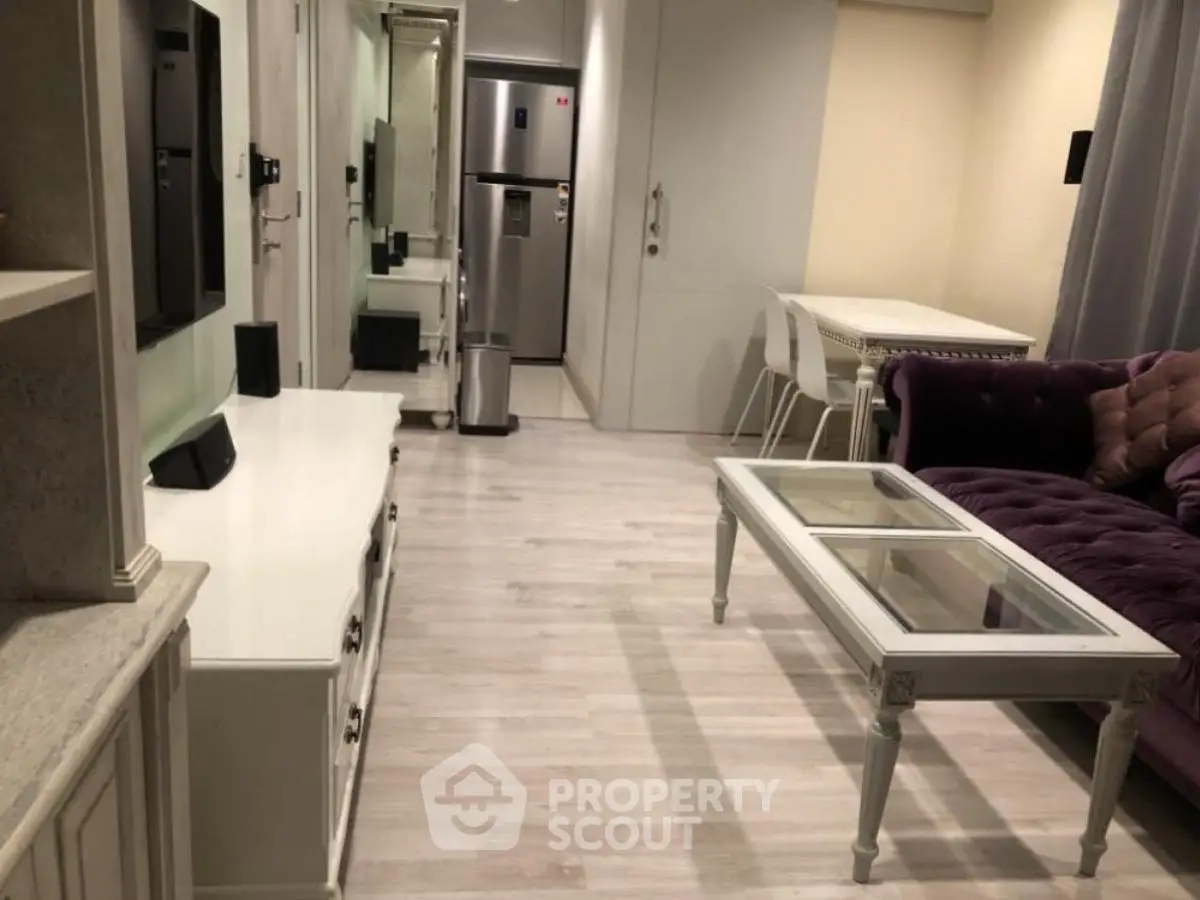 Chic modern living room with elegant furniture and open layout