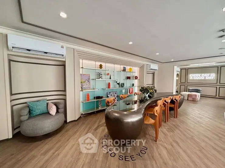 Spacious modern living room with stylish decor and elegant furniture