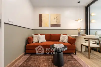 Stylish living room with modern decor and cozy seating area