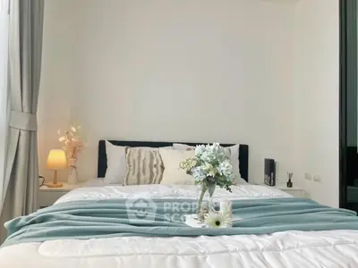 Cozy bedroom with elegant decor and soft lighting