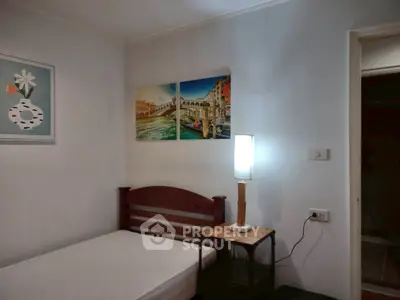 Cozy bedroom with modern decor and ambient lighting