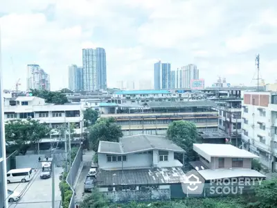 Panoramic cityscape view showcasing urban residential buildings and skyline.