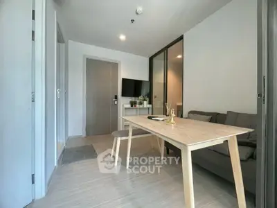 Modern living room with sleek furniture and stylish decor