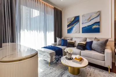 Luxurious living room with elegant decor and modern furniture