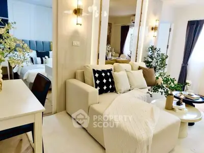 Stylish modern living room with elegant decor and cozy seating area